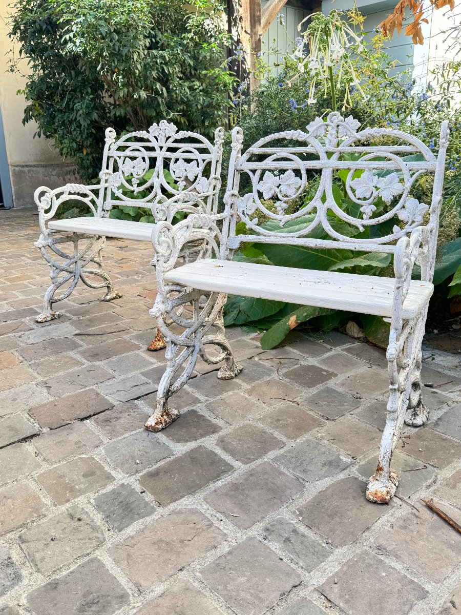 PAIRE DE FAUTEUIL DE JARDIN EN FONTE EPOQUE NIII-photo-5