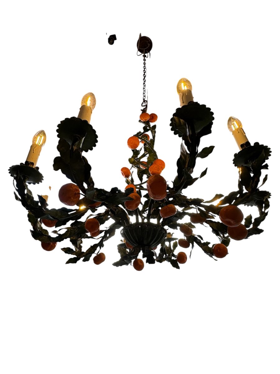 Lustre en fer aux oranges-photo-2