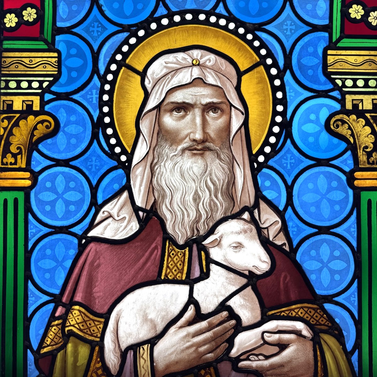 St. John The Baptist Stained-glass Window (h132 L65 Cm)-photo-2
