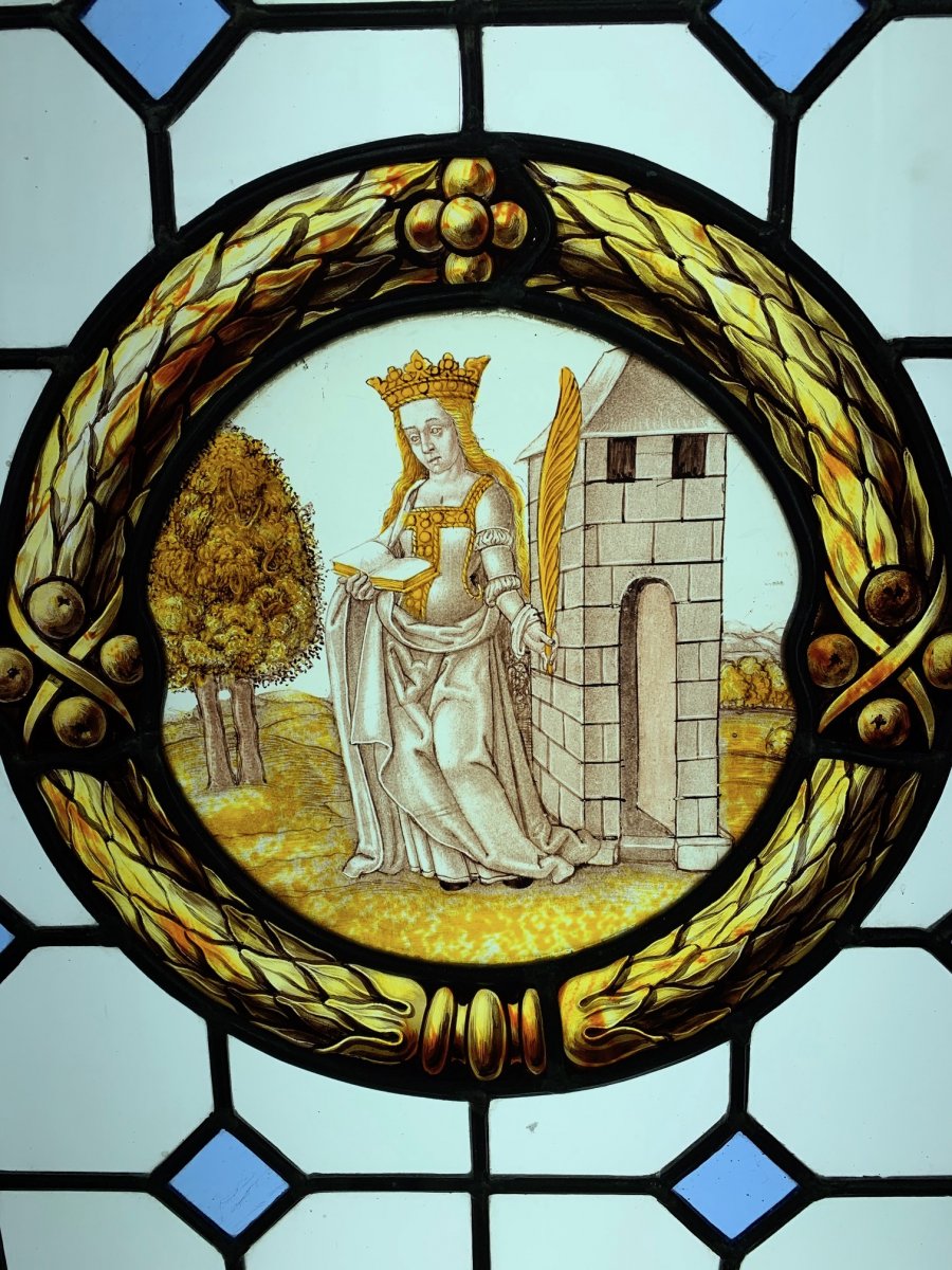 Vitrail Vitraux Sainte Barbe 17ème  