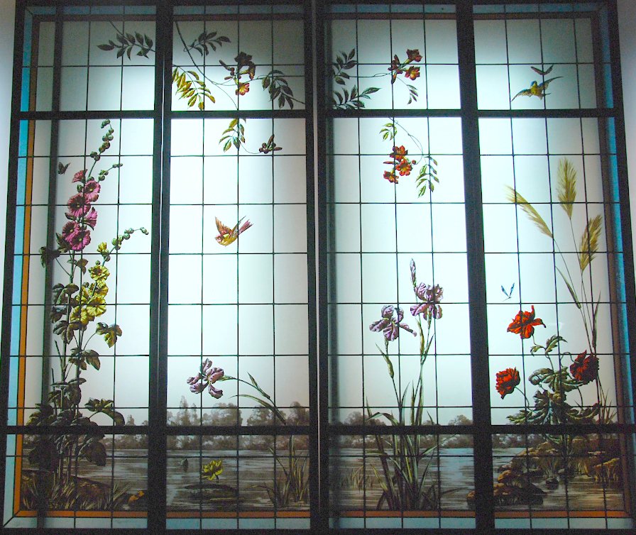 Set Of 4 Stained Glass Riverside
