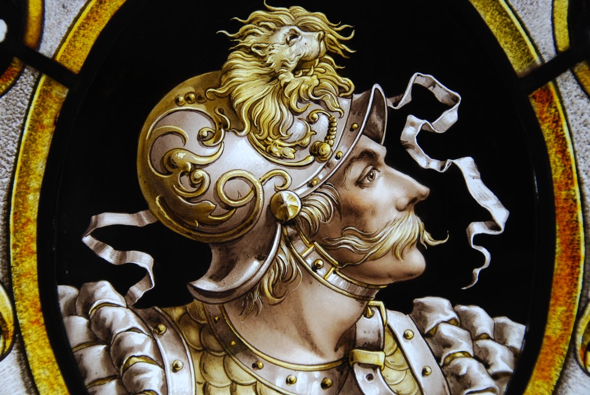 Stained Glass Stained Glass Profile Of Renaissance Warriors-photo-4