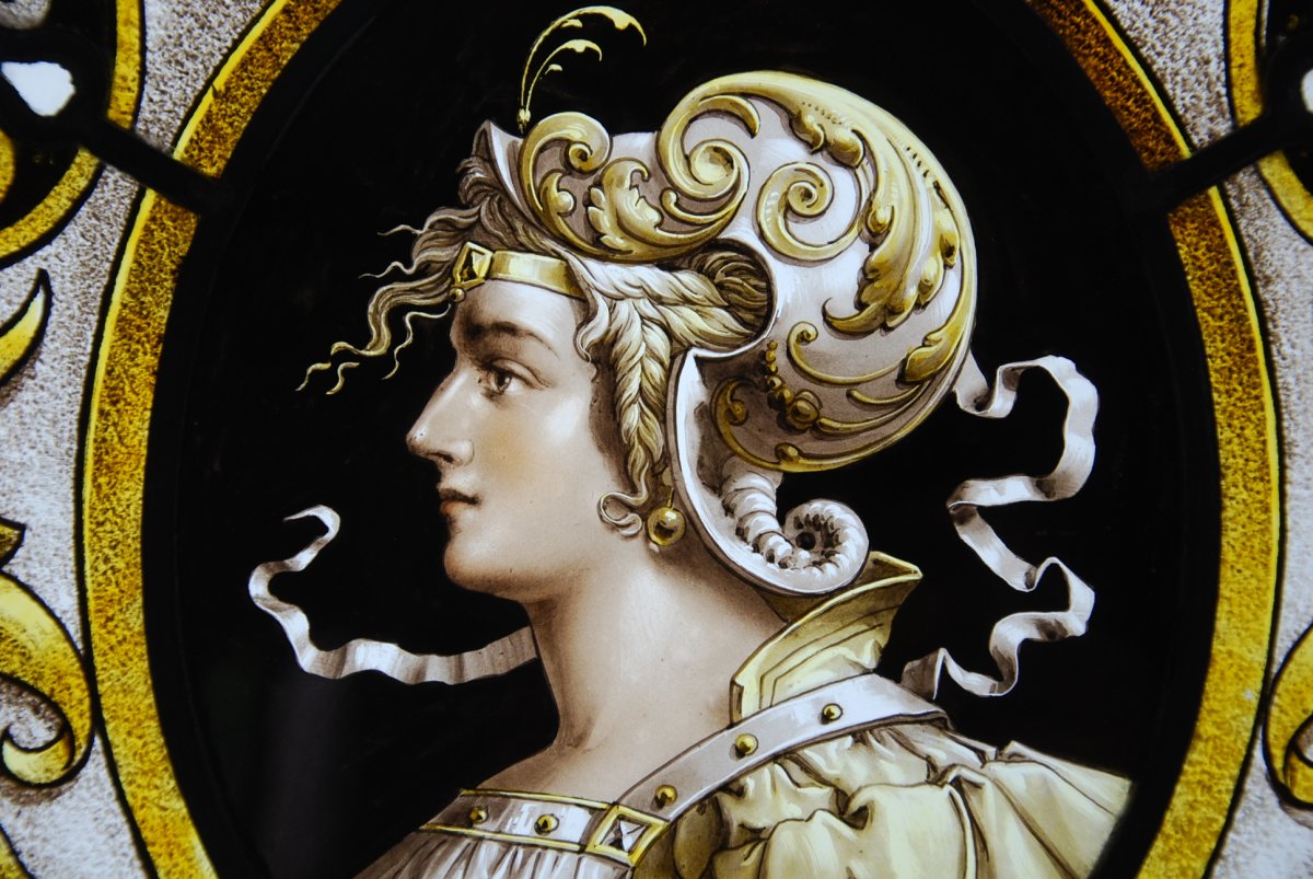 Stained Glass Stained Glass Profile Of Renaissance Warriors-photo-1