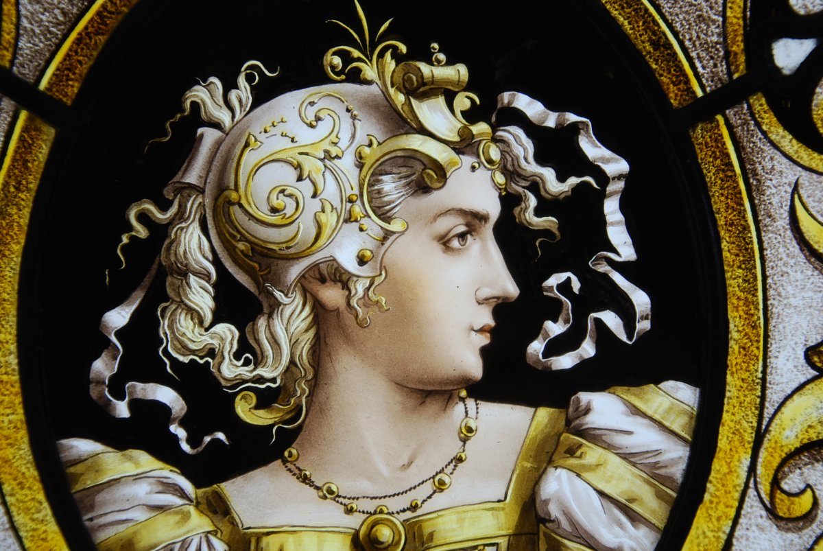 Stained Glass Stained Glass Profile Of Renaissance Warriors-photo-2