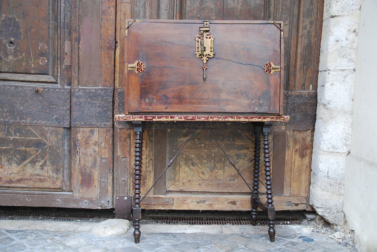 Cabinet Said Bargueno In Walnut Period 17th-photo-3