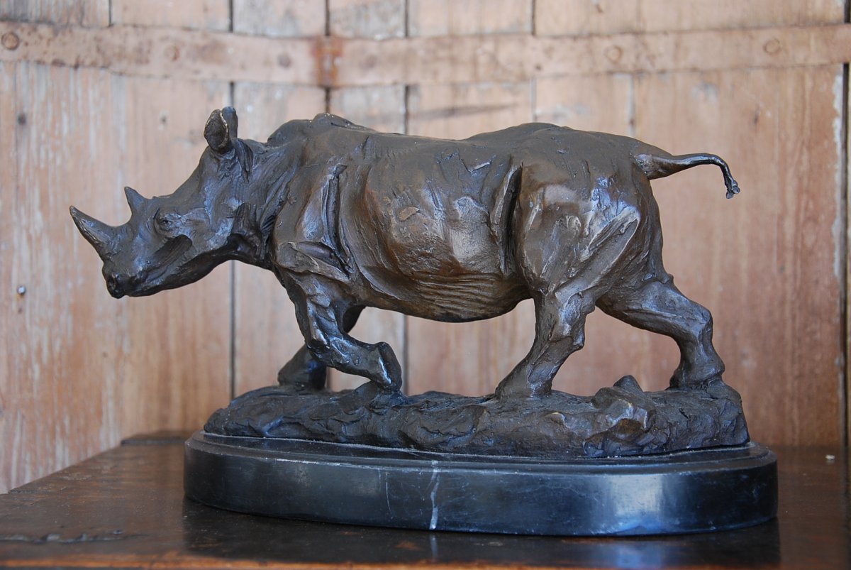 Rhinocéros En Bronze