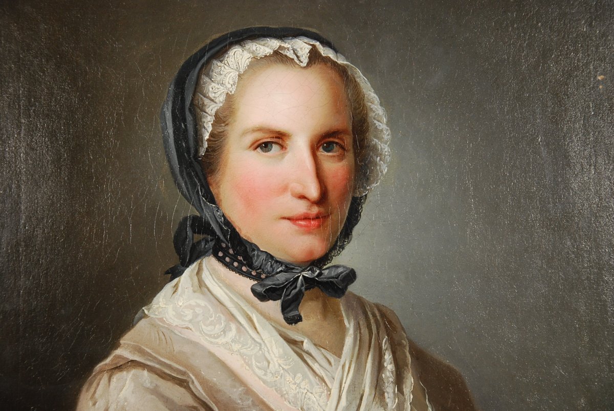 Portrait De Femme Au Manchon Attribué à Jacques André Aved 1702-1766-photo-2