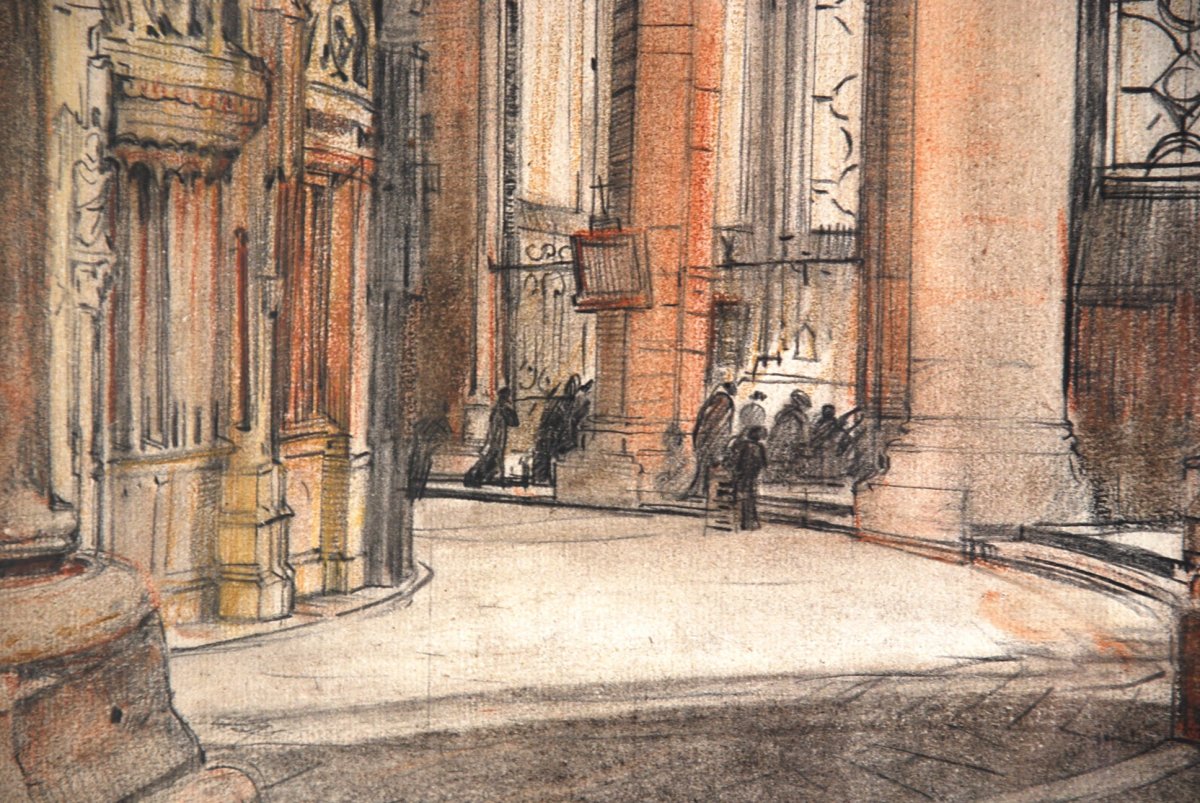Drawing By Charles Jouas Apse Of Chartres Cathedral-photo-3