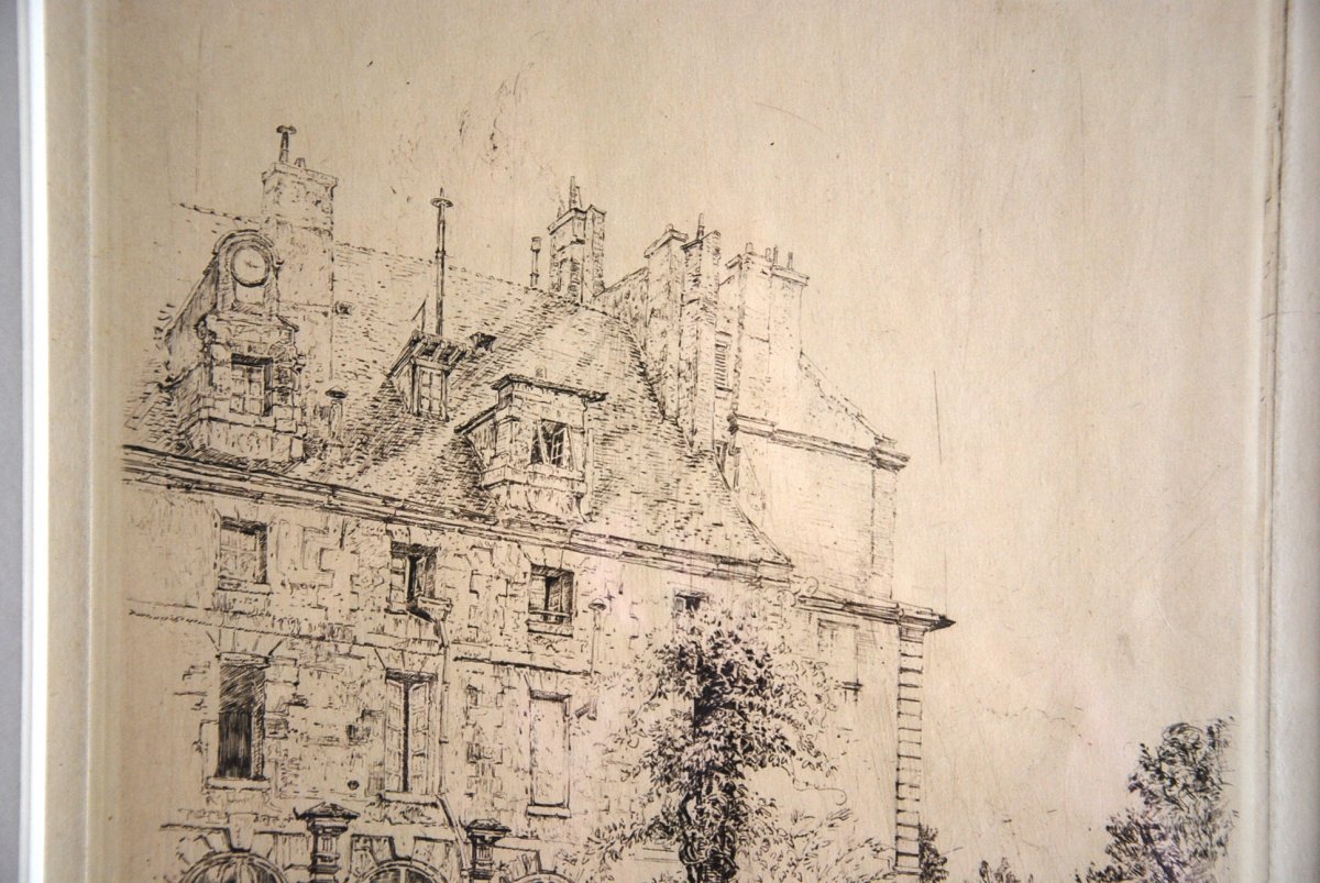 Drawing And Its Engraving Abbaye Aux Bois Rue De Sèvres Paris By Charles Jouas-photo-4