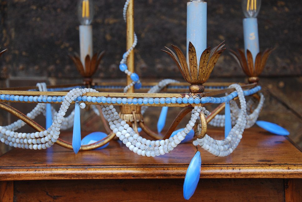 Chandelier Opaline Style Charles X-photo-2