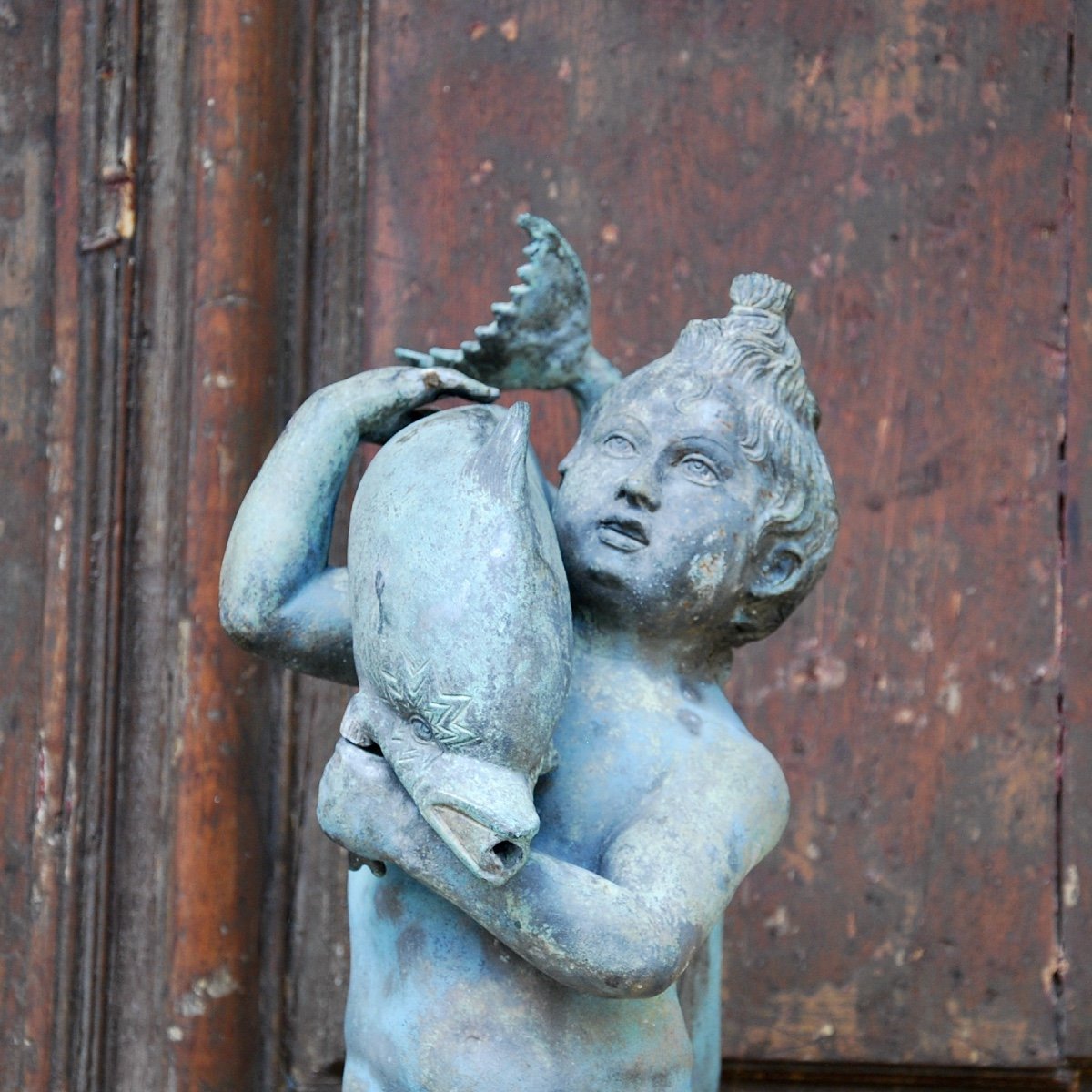 Sculpture En Bronze Au Dauphin Du Grand Tour-photo-2