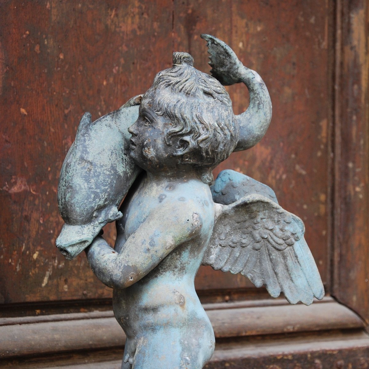 Sculpture En Bronze Au Dauphin Du Grand Tour-photo-5