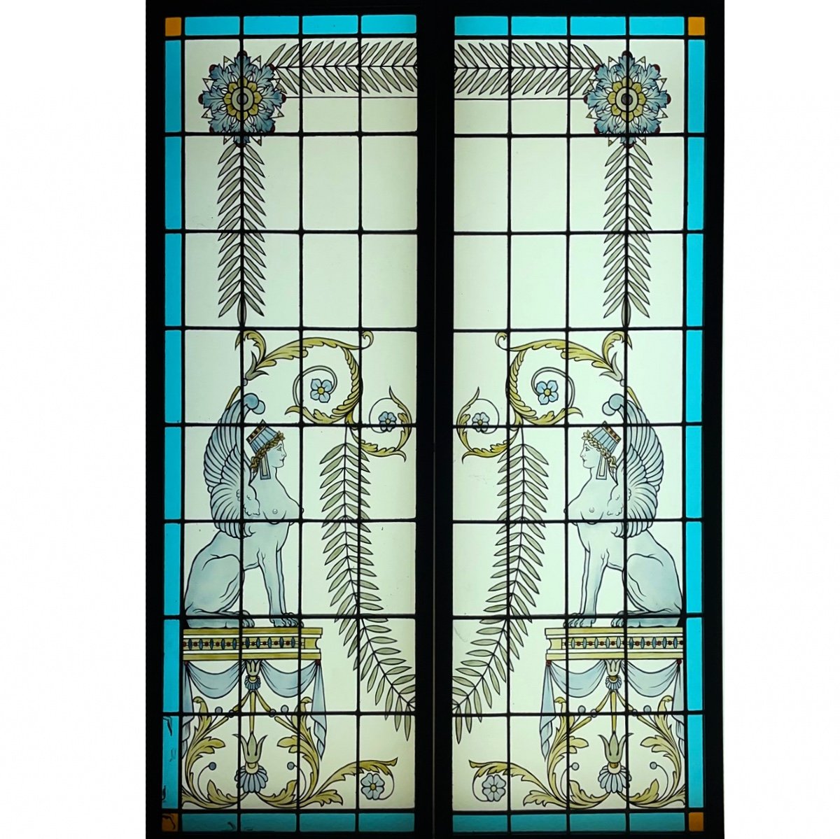 Stained Glass With Sphinges