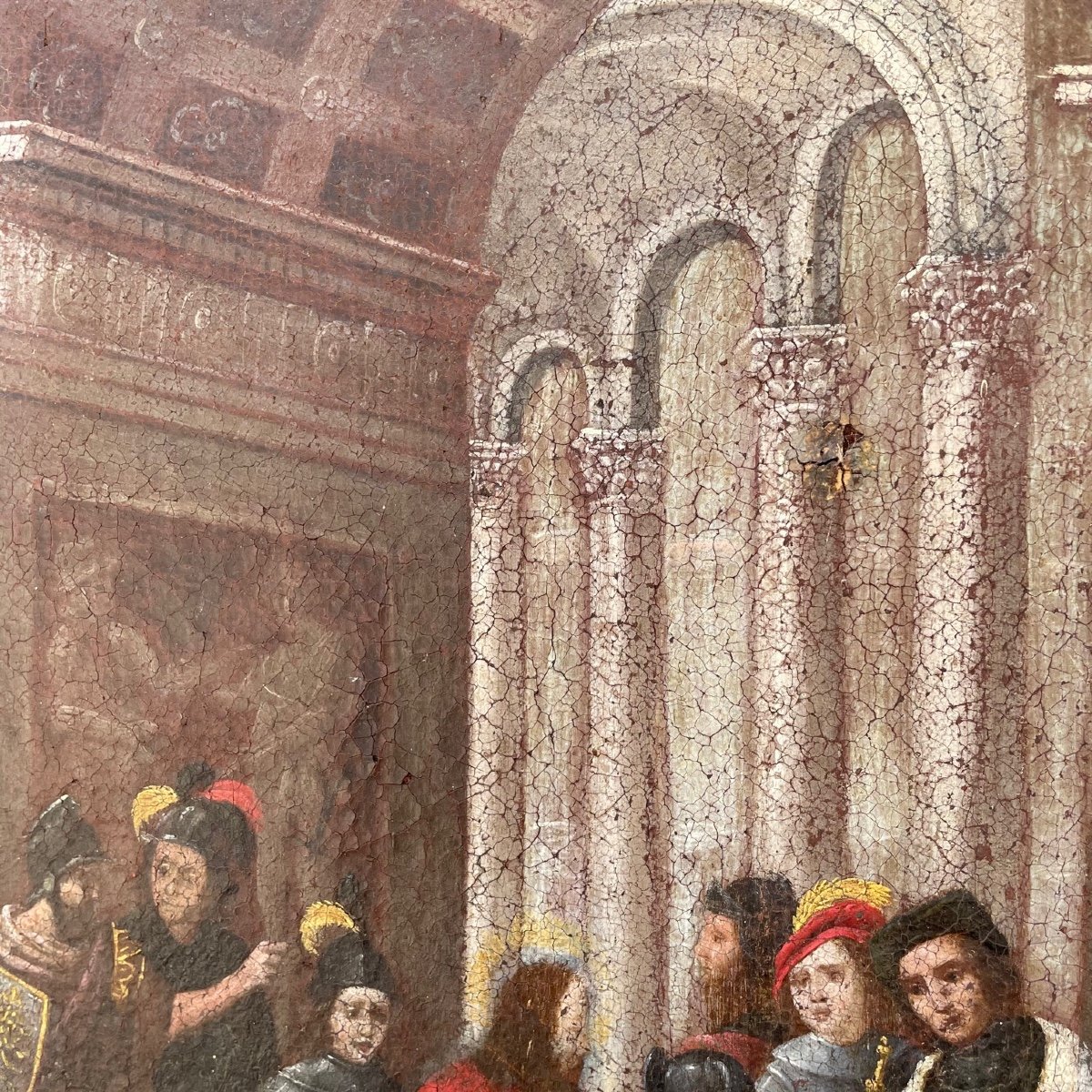 Oil On Canvas Representing Christ Before Pilate-photo-2