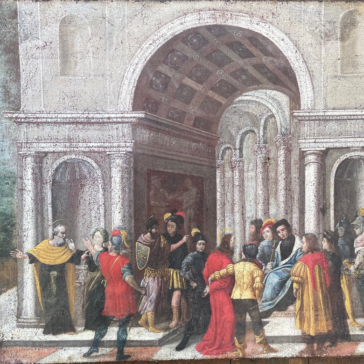 Oil On Canvas Representing Christ Before Pilate-photo-1