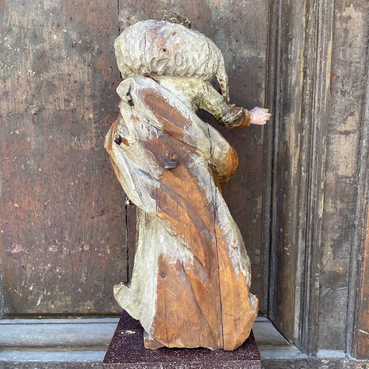 Polychrome Wood Statue Of Saint John The Baptist-photo-2
