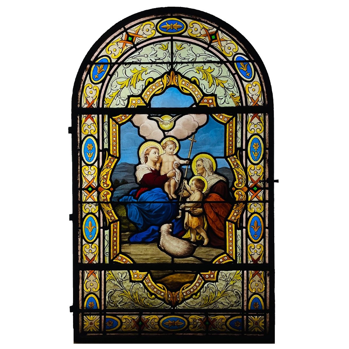 Stained Glass Window Stained Glass The Virgin The Child Jesus And Saint John The Baptist
