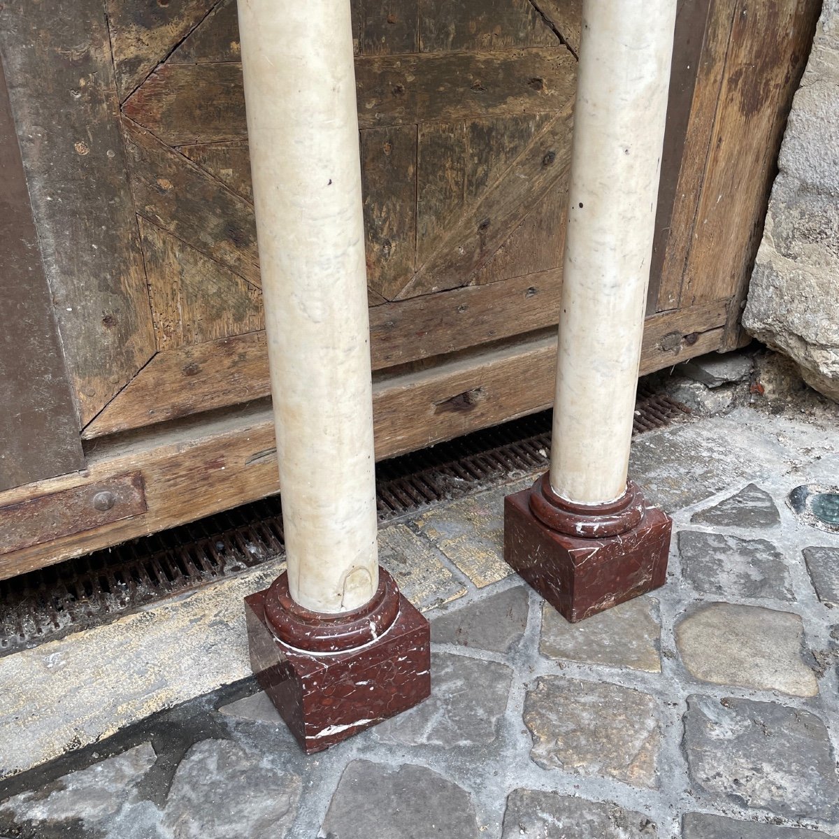 Paire De Colonnes En Marbre-photo-2