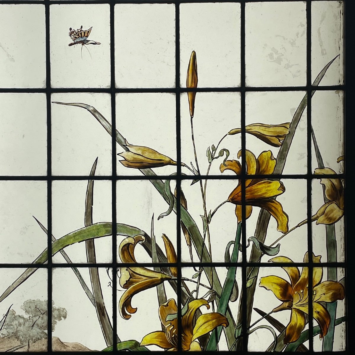 Vitrail Vitraux Aux Iris Jaunes-photo-1