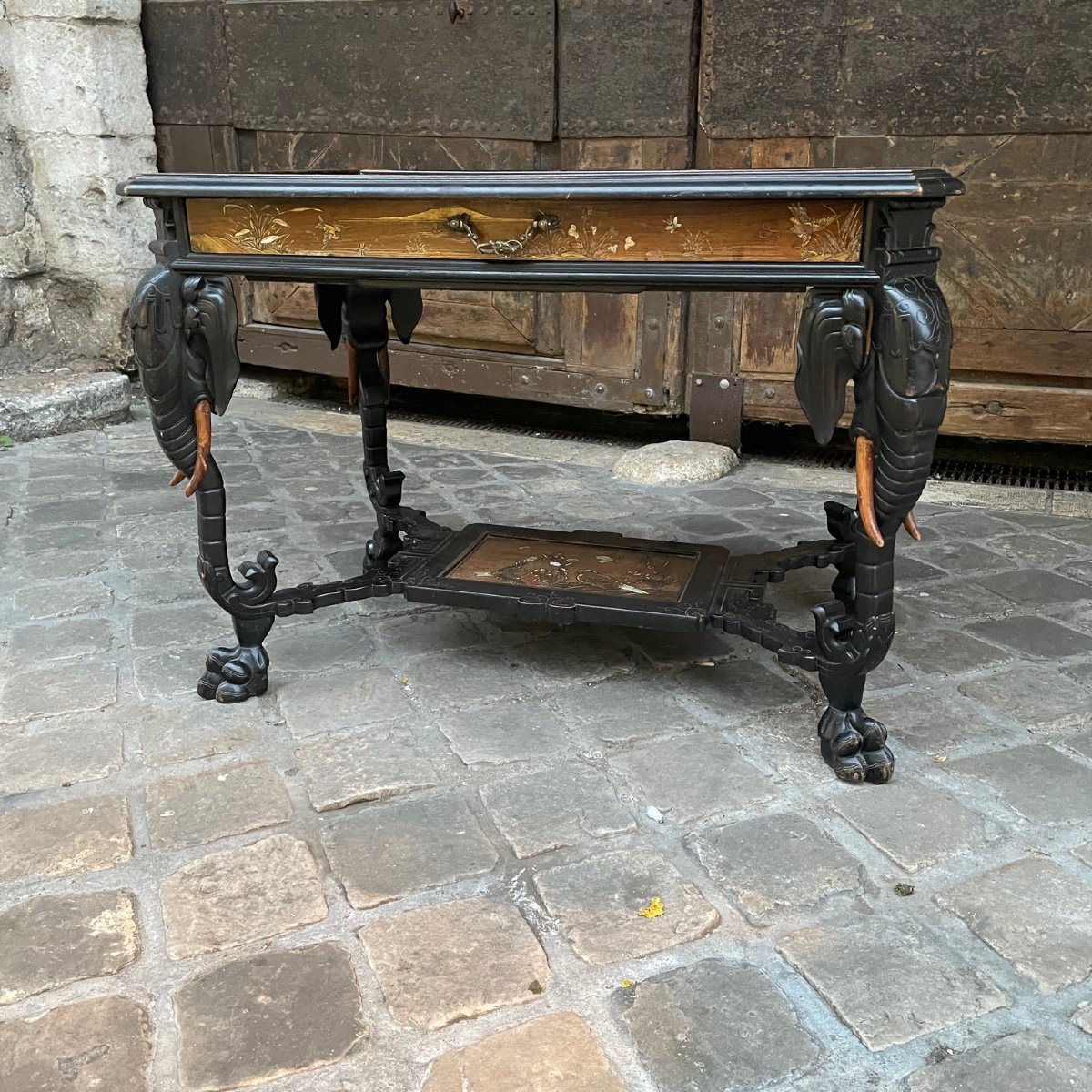 Table De Milieu Aux éléphants-photo-2