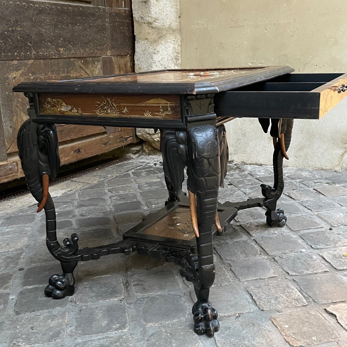 Table De Milieu Aux éléphants-photo-2