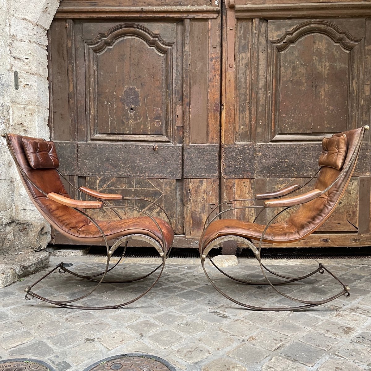 Paire De Fauteuils Rocking Chair 19ème-photo-4