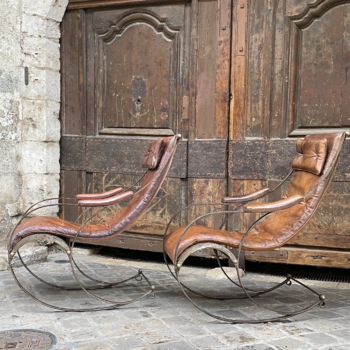 Paire De Fauteuils Rocking Chair 19ème-photo-5