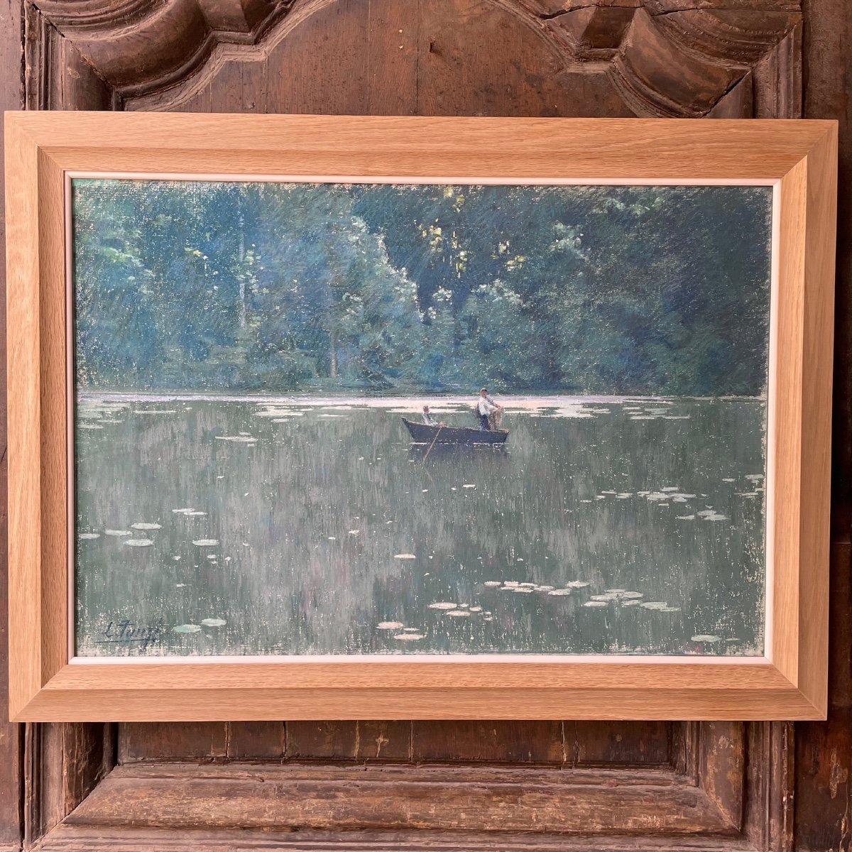 Pastel On Canvas Along The Water Signed L.tanzi-photo-2