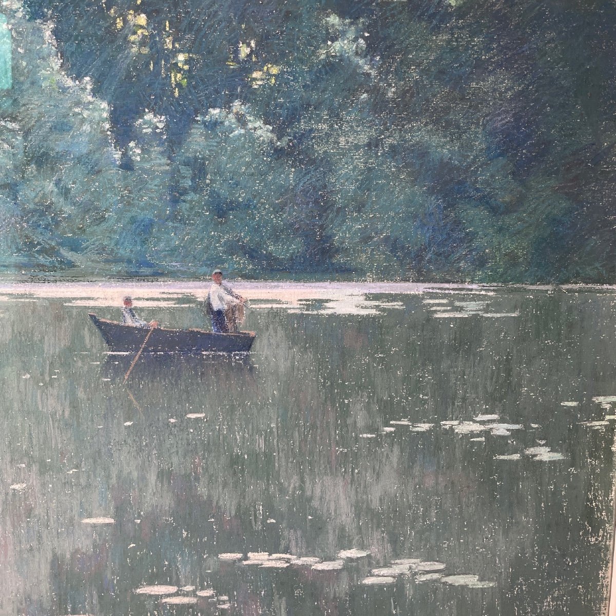 Pastel On Canvas Along The Water Signed L.tanzi-photo-3