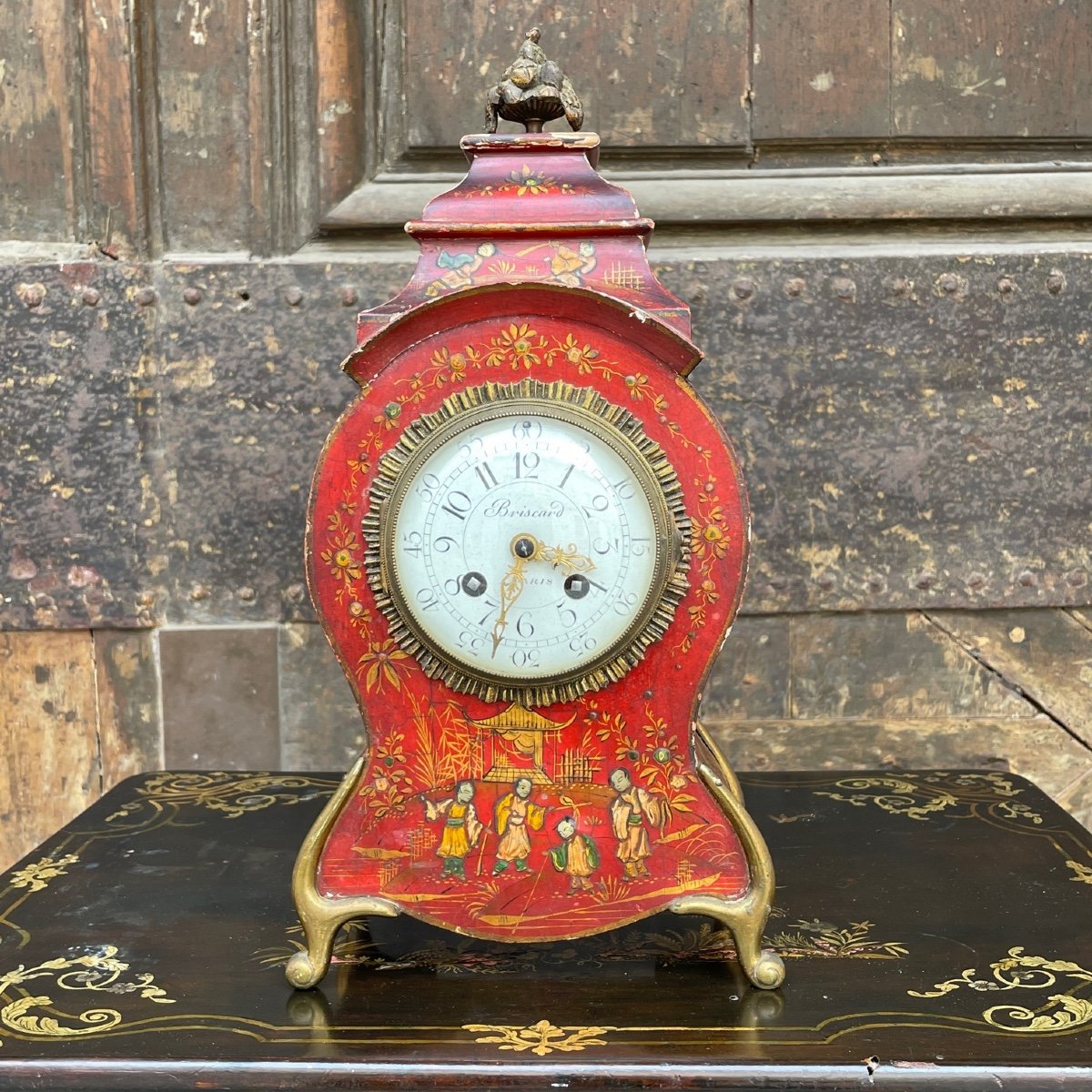 Cartel à Poser En Bois Laqué Pendule Horloge