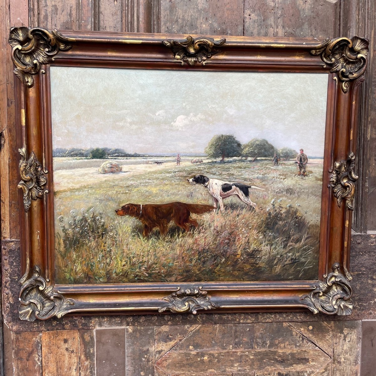 Hunt In The Plain With Pointing Dogs, Eugène Petit-photo-2