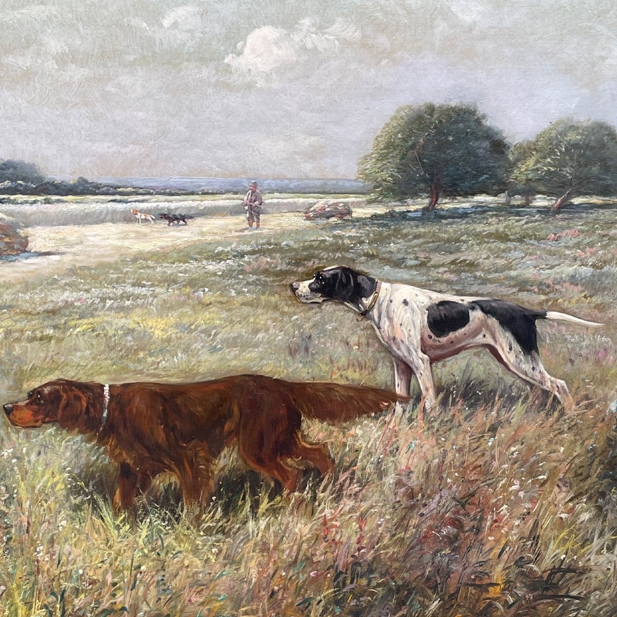 Hunt In The Plain With Pointing Dogs, Eugène Petit-photo-3