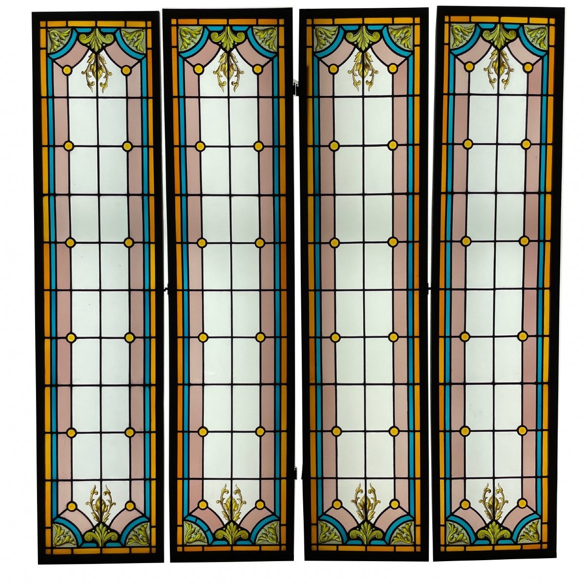 Nets And Cabochons Stained Glass Window