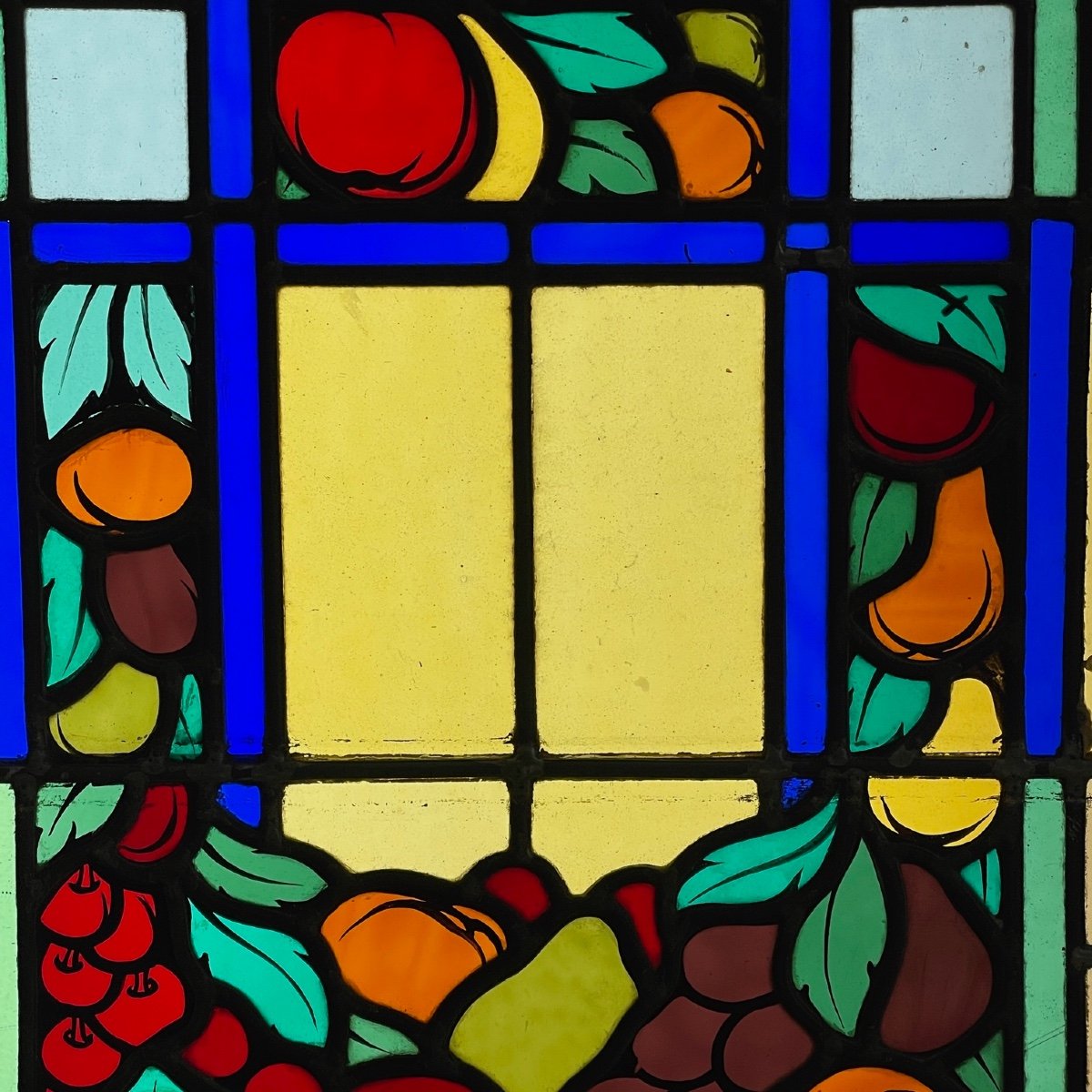 Stained Glass Art Deco Fruits And Grapes-photo-1
