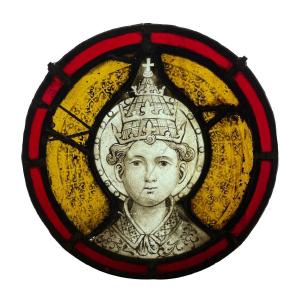 Stained Glass Medallion To The Pope