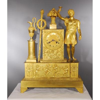 Pendulum Gilt Bronze Representative Bacchus Restoration Period