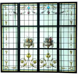 Stained Glass Window With Vases