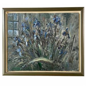 Oil On Canvas With Irises, Georges Laporte