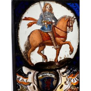 Stained Glass Window To The 16th Century Knight