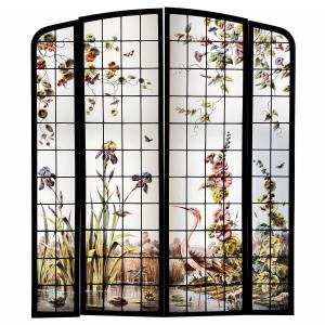 Stained Glass Windows With Kingfishers And Heron (200 X 171 Cm)