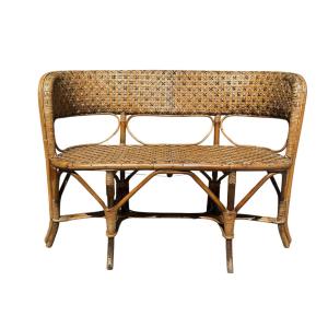 Late 19th-century Rattan And Cane Bench