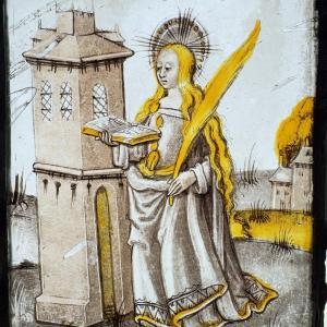 Stained-glass Window Depicting Saint Barbara, Circa 1500