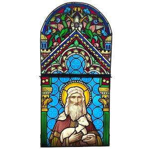St. John The Baptist Stained-glass Window (h132 L65 Cm)