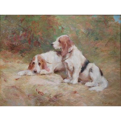 Huile Sur Toile De Bassets Griffons Vendéens