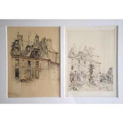 Drawing And Its Engraving Abbaye Aux Bois Rue De Sèvres Paris By Charles Jouas