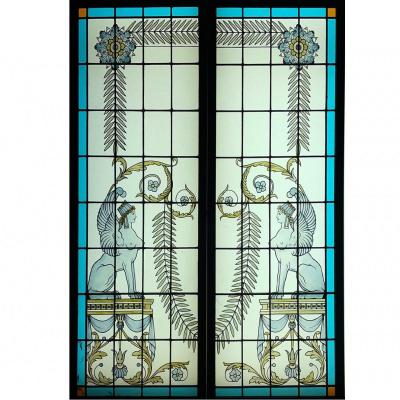 Stained Glass With Sphinges