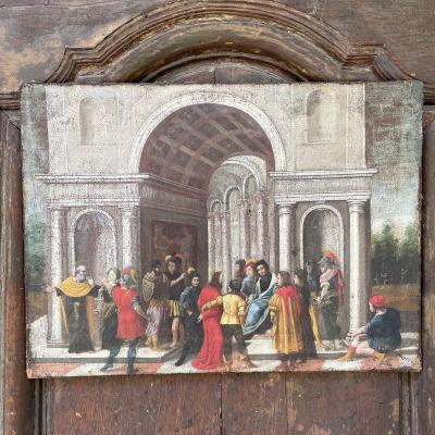 Oil On Canvas Representing Christ Before Pilate