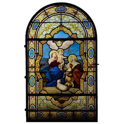 Stained Glass Window Stained Glass The Virgin The Child Jesus And Saint John The Baptist