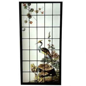 Stained Glass Window In The Crested Heron