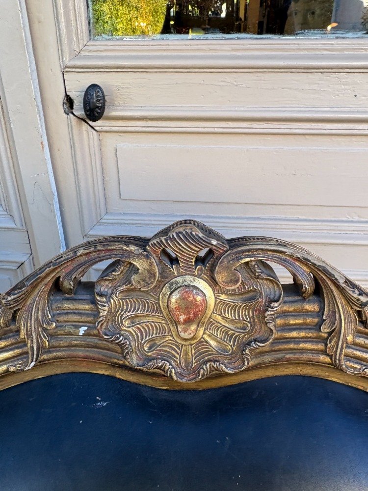 Pair Of Gilded Wooden Armchairs-photo-3